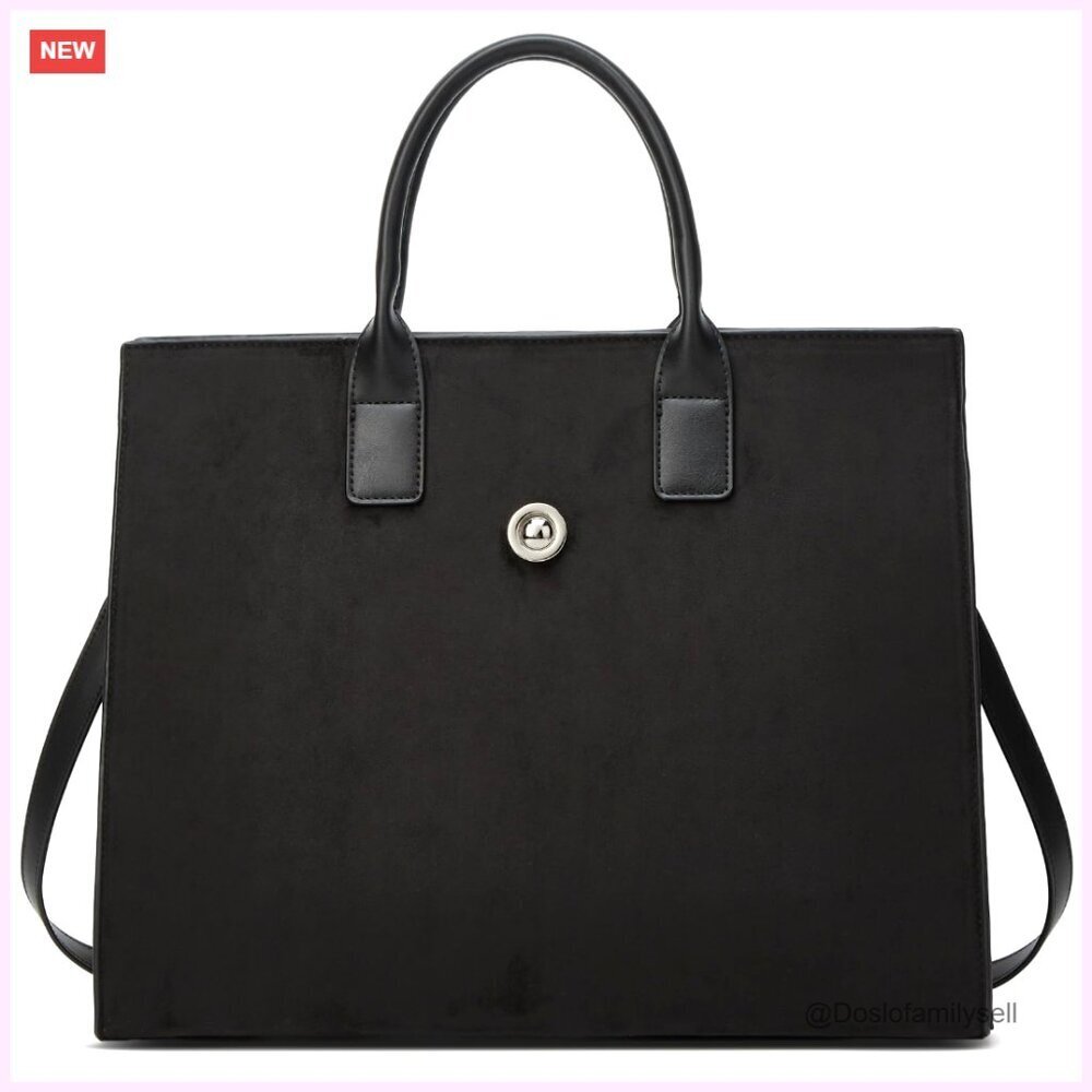 Large Faux Suede Tote Bag Crossbody Shoulder Bag Work Travel
